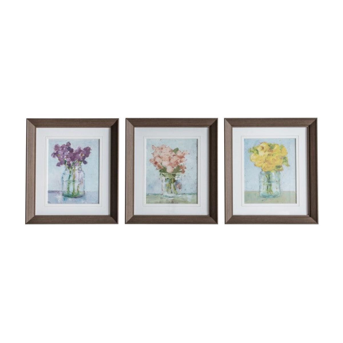 Gallery Direct Floral Bouquet Framed Art Set Of 3 – image 1
