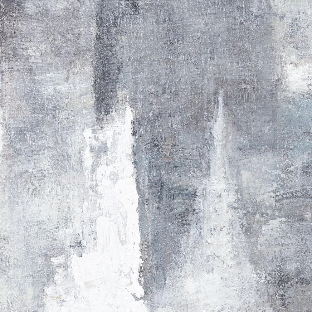Hill Interiors Hand Painted Black And White Layered Abstract Painting – image 3