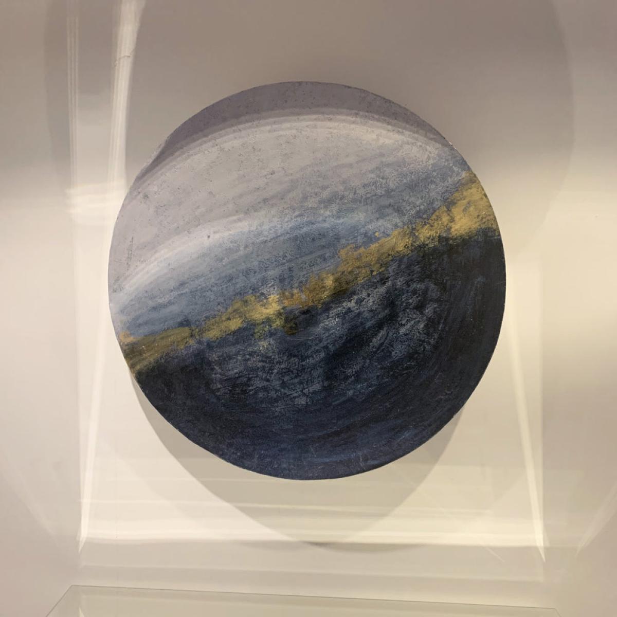 Libra Abstract Iron Wall Disc Large Blue And Gold – image 2