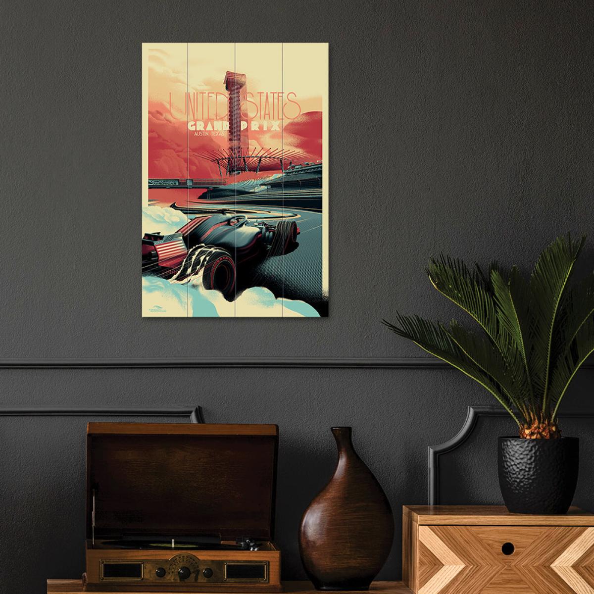 The Art Group Zoom F1 (Circuit Of The Americas 2018) Wood Print- 40x59cm – image 2