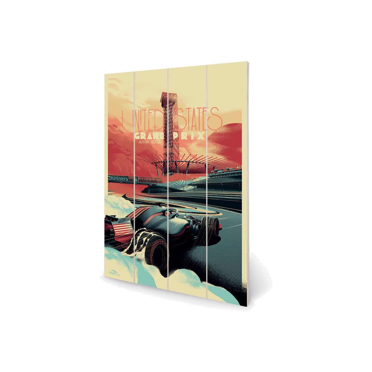 The Art Group Zoom F1 (Circuit Of The Americas 2018) Wood Print- 40x59cm – image 1