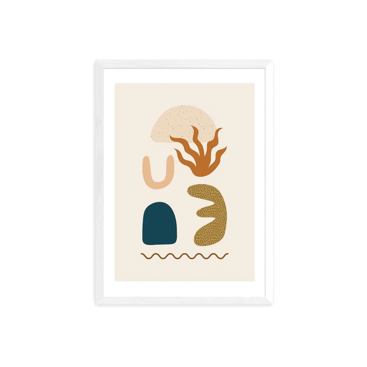 Boho Shapes by Sundry Society - A3 White Framed Art Print – image 1