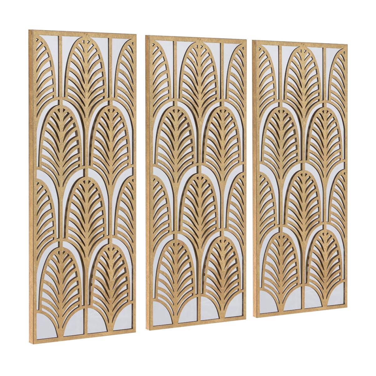 Olivia's Benny Rectangular Metal Mirrored Wall Art in Gold – image 3