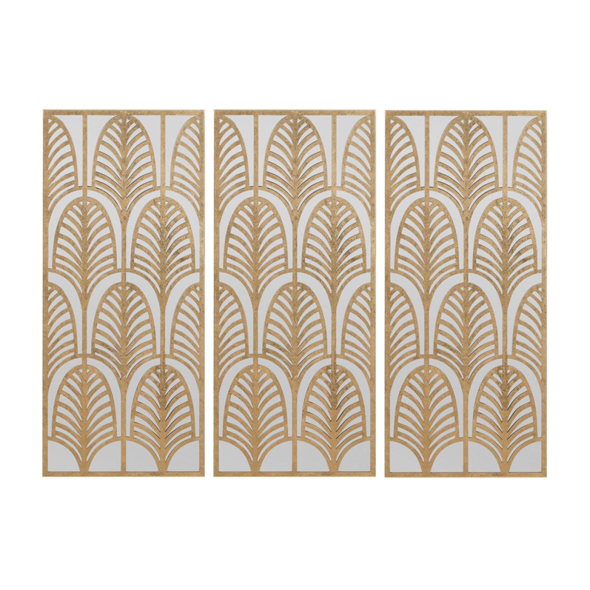 Olivia's Benny Rectangular Metal Mirrored Wall Art in Gold – image 1