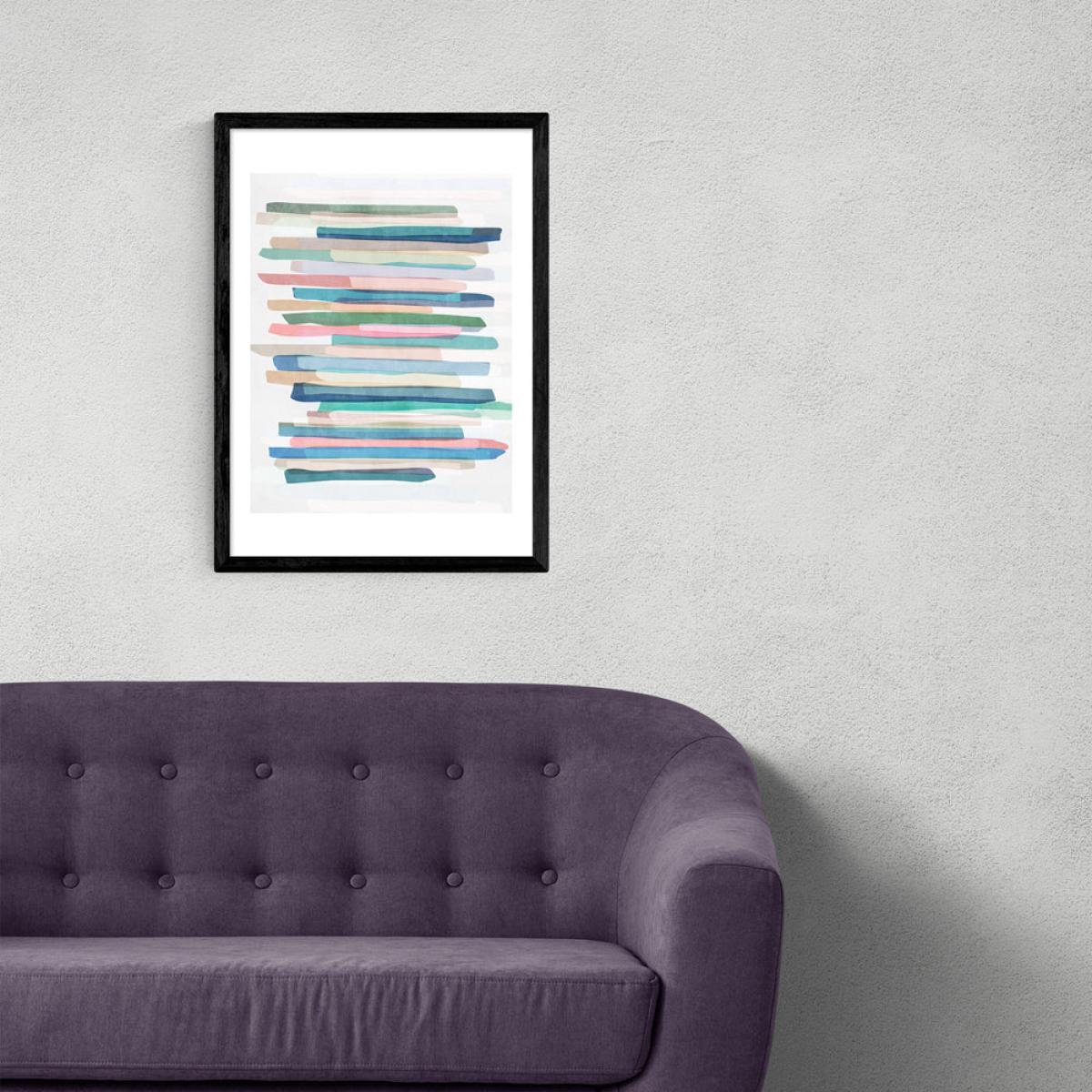 Pastel Stripes by Mareike Boehmer - A3 Black Framed Art Print – image 2