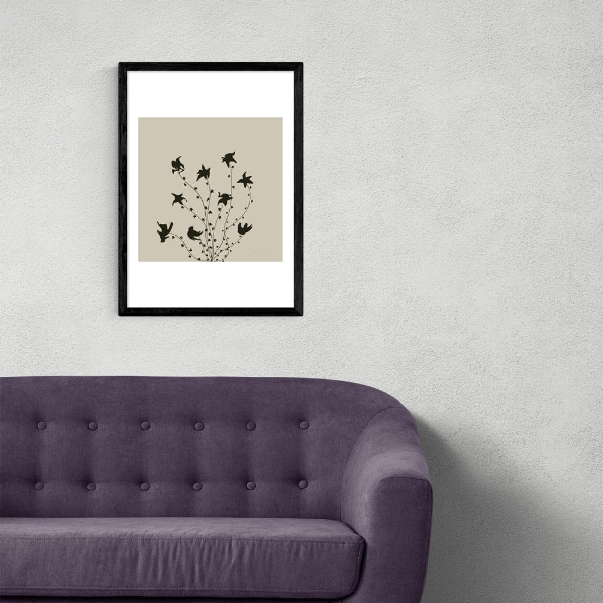 Swirly flowers by Hali Igwelaezoh - A3 Black Framed Art Print – image 2