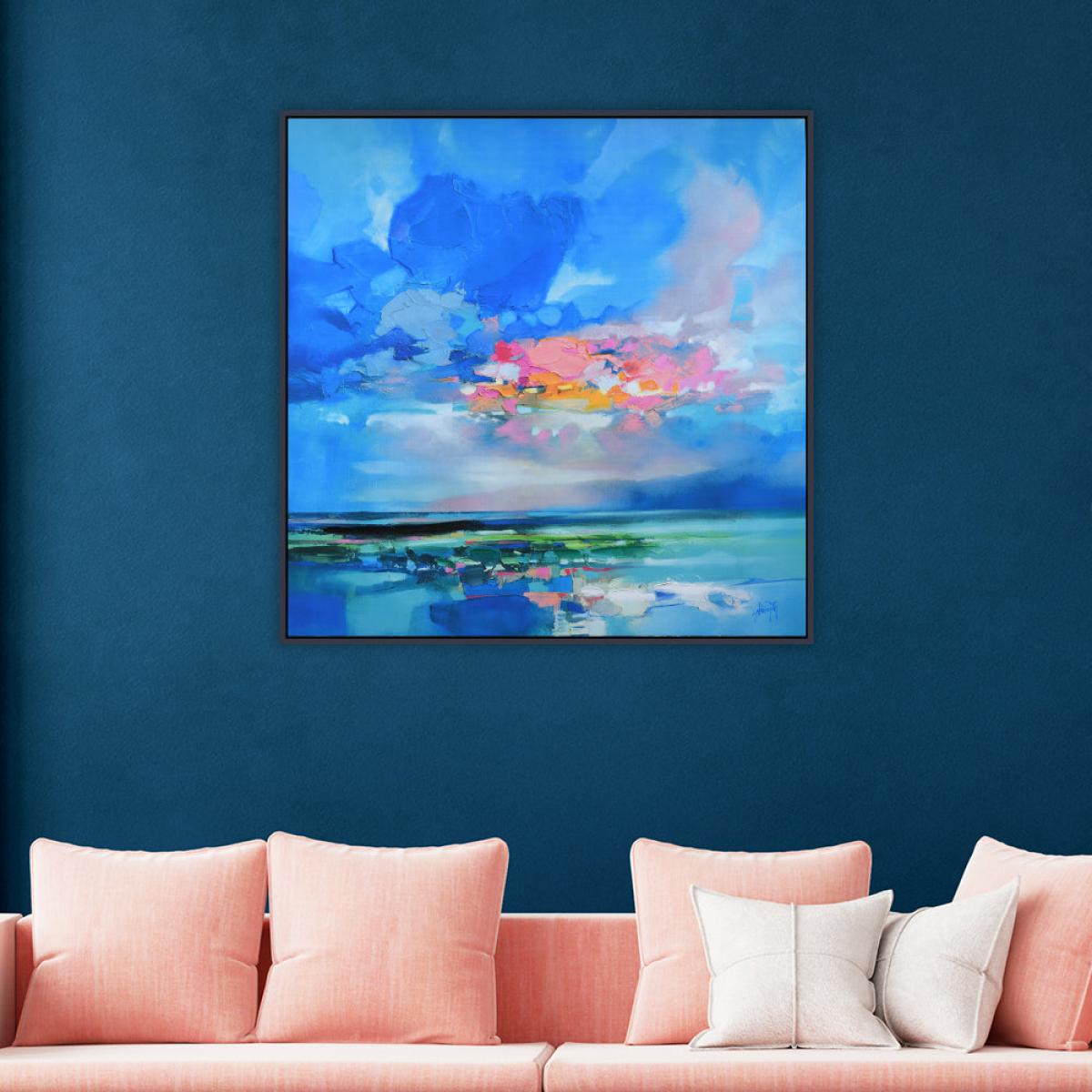 Scott Naismith Arran Blue Capped Framed Canvas With Hand Paint - 85 x 85 – image 3