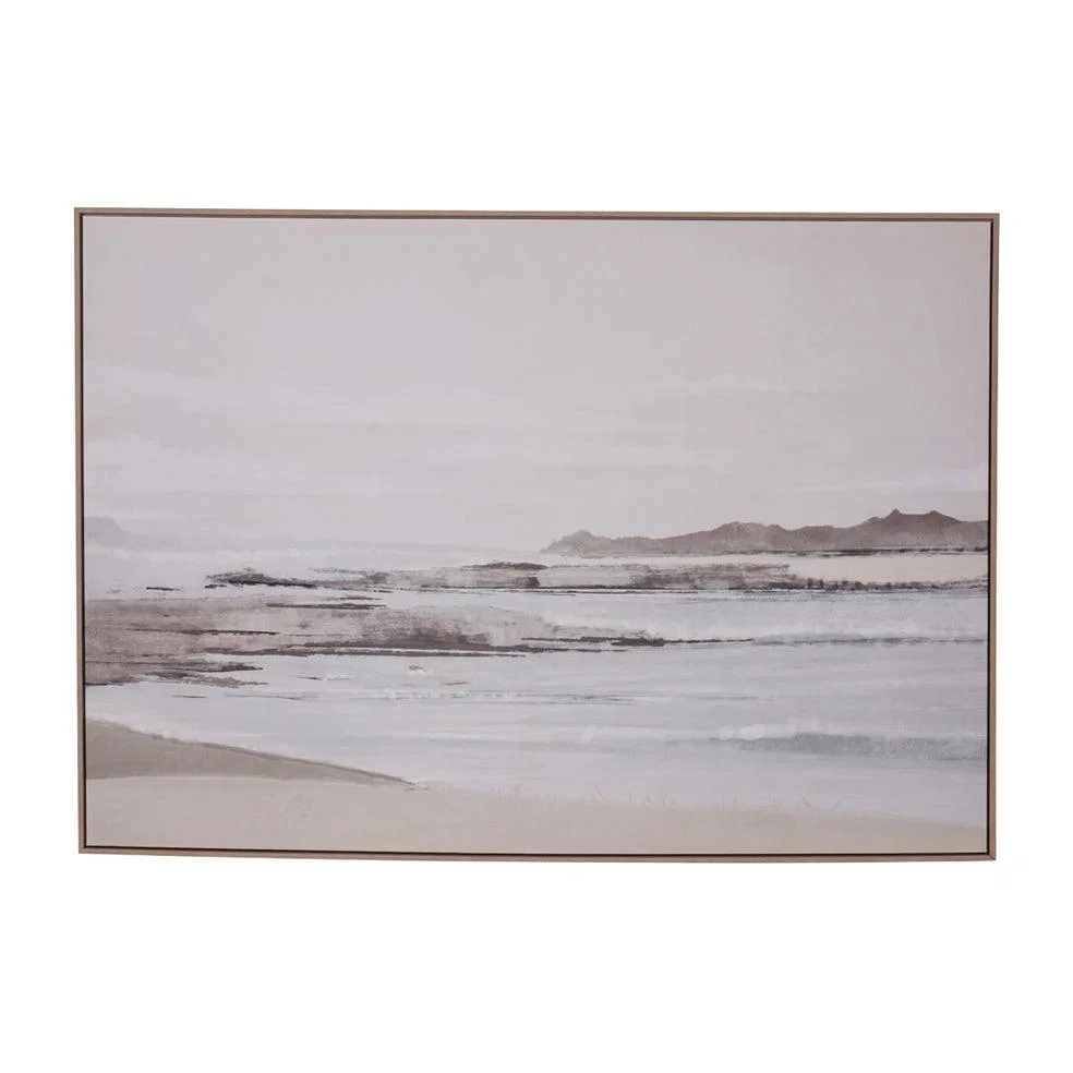 Libra Interiors Blurred Seascape Framed Canvas – image 1