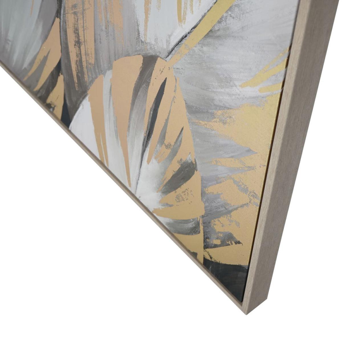 Libra Calm Neutral Collection - Grey Feather Foiled Framed Canvas 140x100cm – image 4