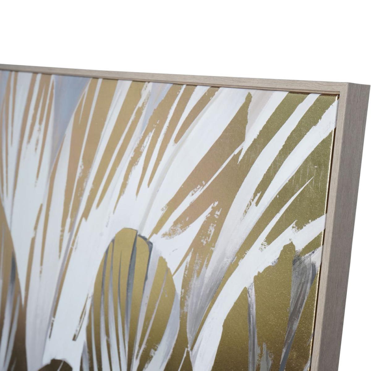 Libra Calm Neutral Collection - Grey Feather Foiled Framed Canvas 140x100cm – image 5