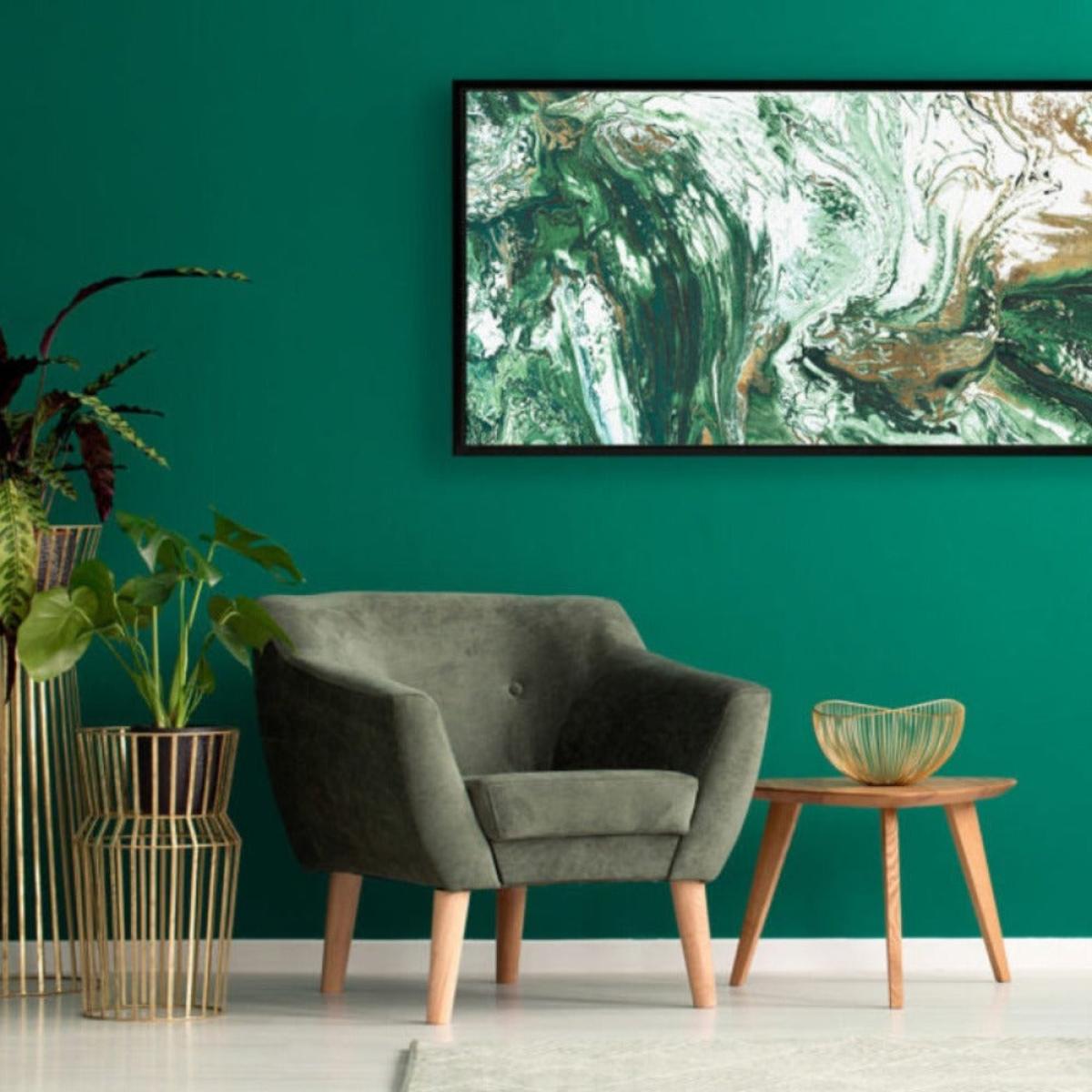 Olivia's 'Evening Emerald Tide' Framed Canvas - 120x60cm – image 2
