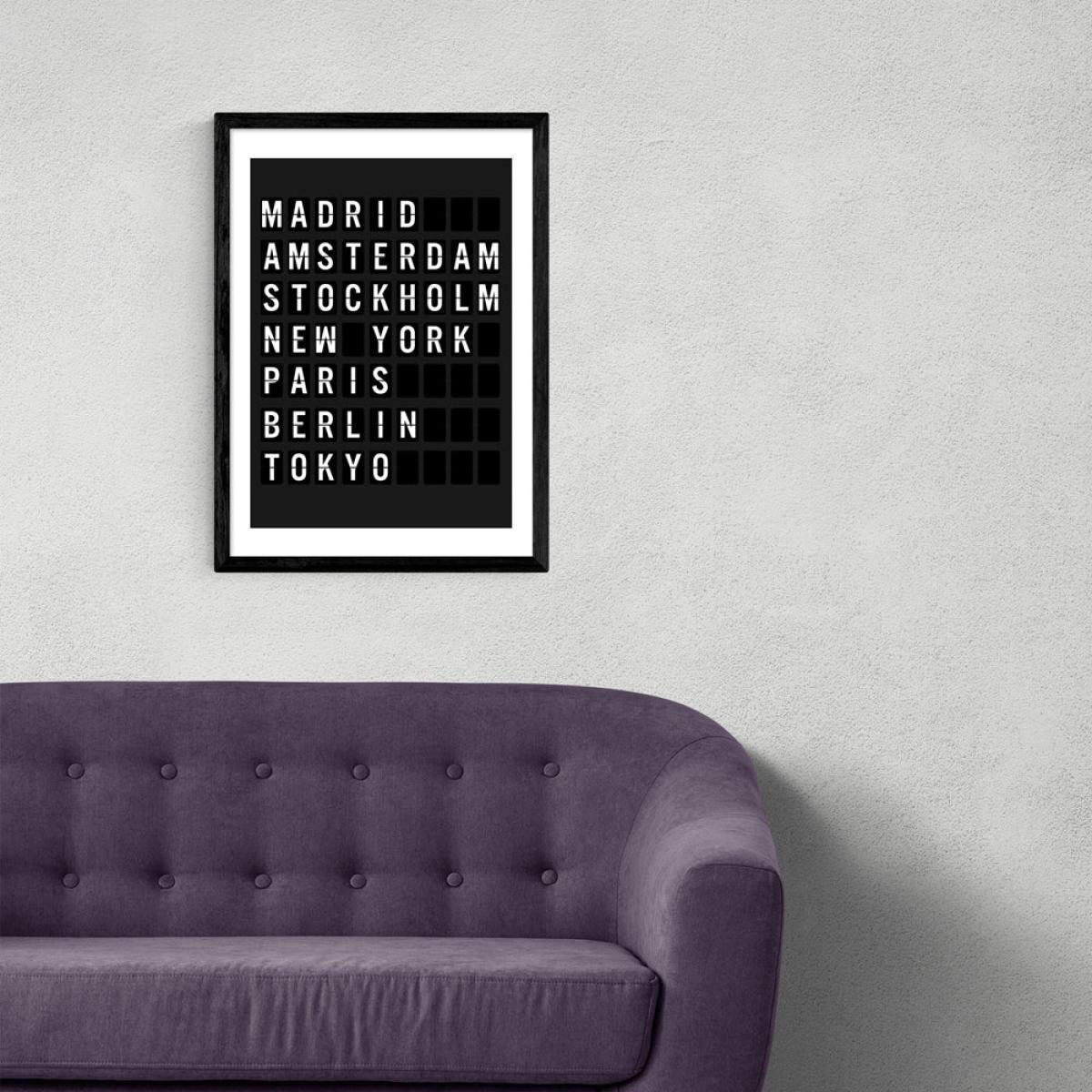 Arrivals Board by Rafael Farias - A3 Black Framed Art Print – image 2
