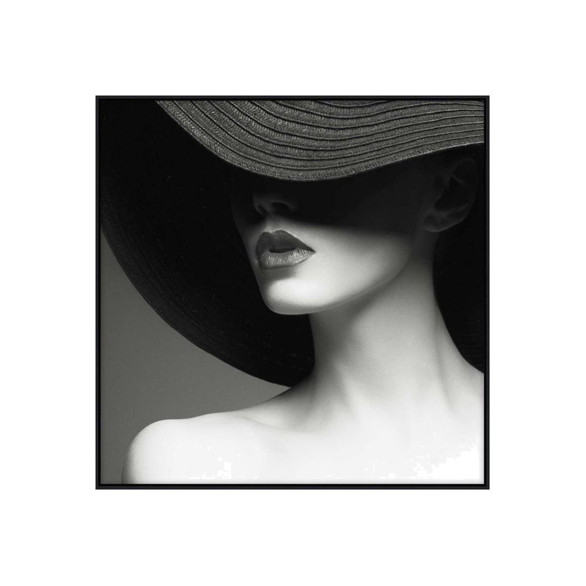 Libra Midnight Mayfair Collection - Lady in Hat Framed Canvas 100x100cm – image 1