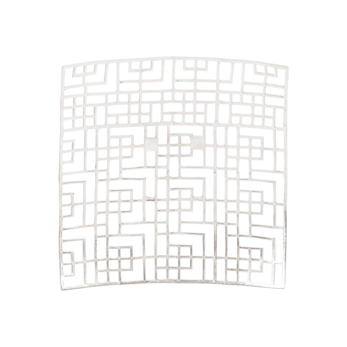Libra Timor Grid Square Wall Art Silver – image 1