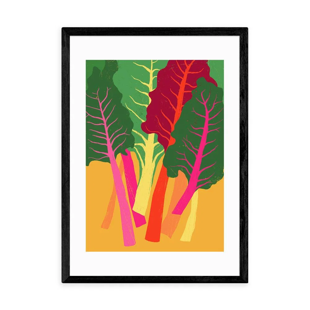 Rainbow Chard by Anek - A2 Black Framed Art Print – image 2