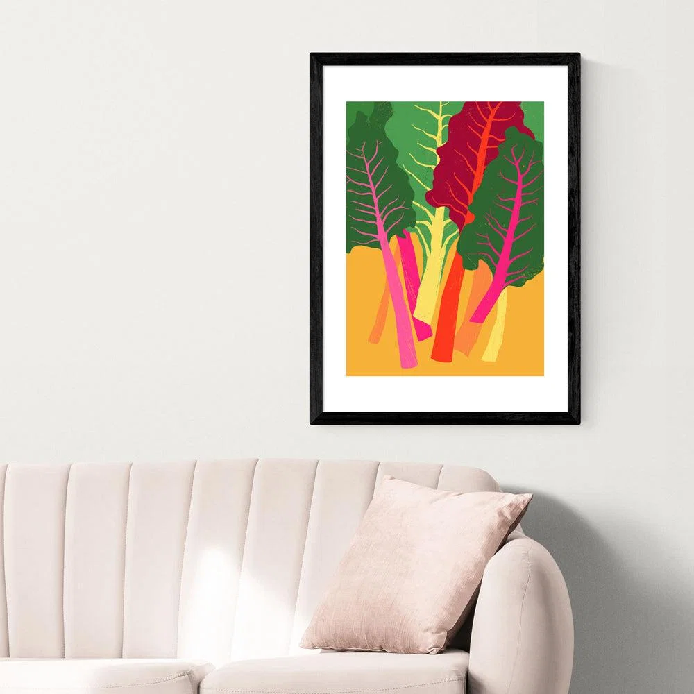 Rainbow Chard by Anek - A2 Black Framed Art Print – image 1