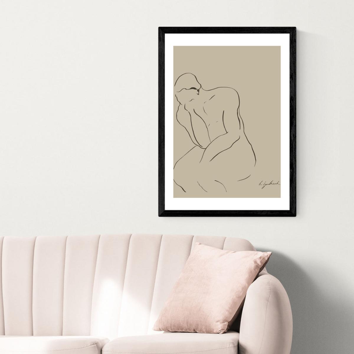 Thinking Man by Hali Igwelaezoh - A2 Black Framed Art Print – image 2
