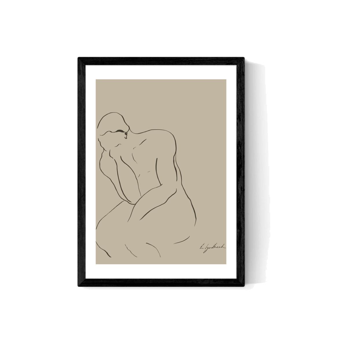 Thinking Man by Hali Igwelaezoh - A2 Black Framed Art Print – image 1