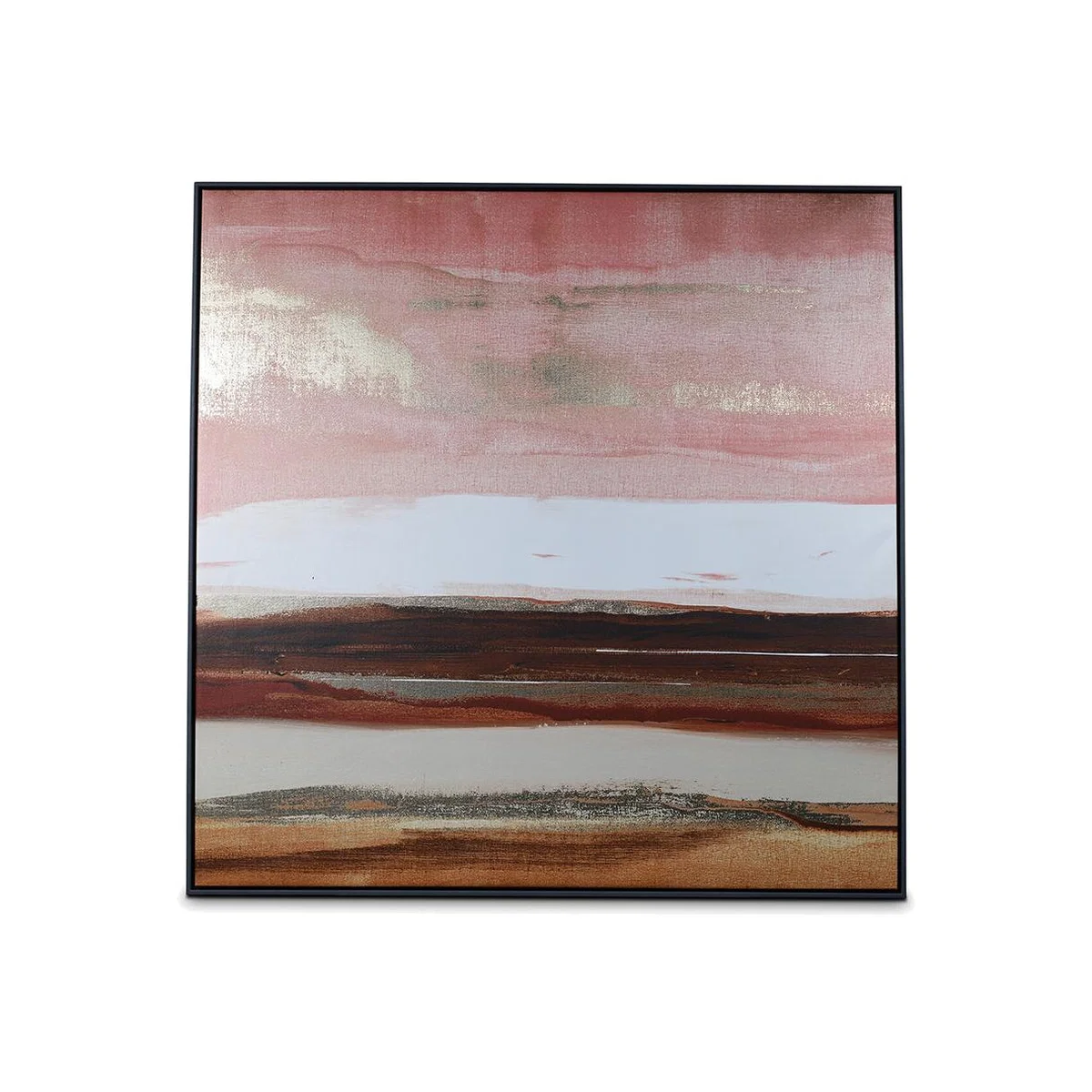 The Art Group Soozy Barker Solace In Gold No.2 Capped Framed Canvas With Gold Foil - 85x85cm