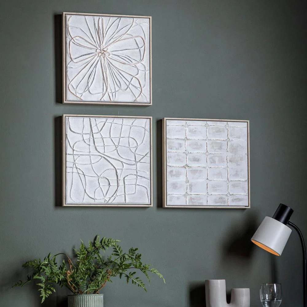 Gallery Interiors Set of 3 Sabine Montali Textured Wall Art Natural – image 3