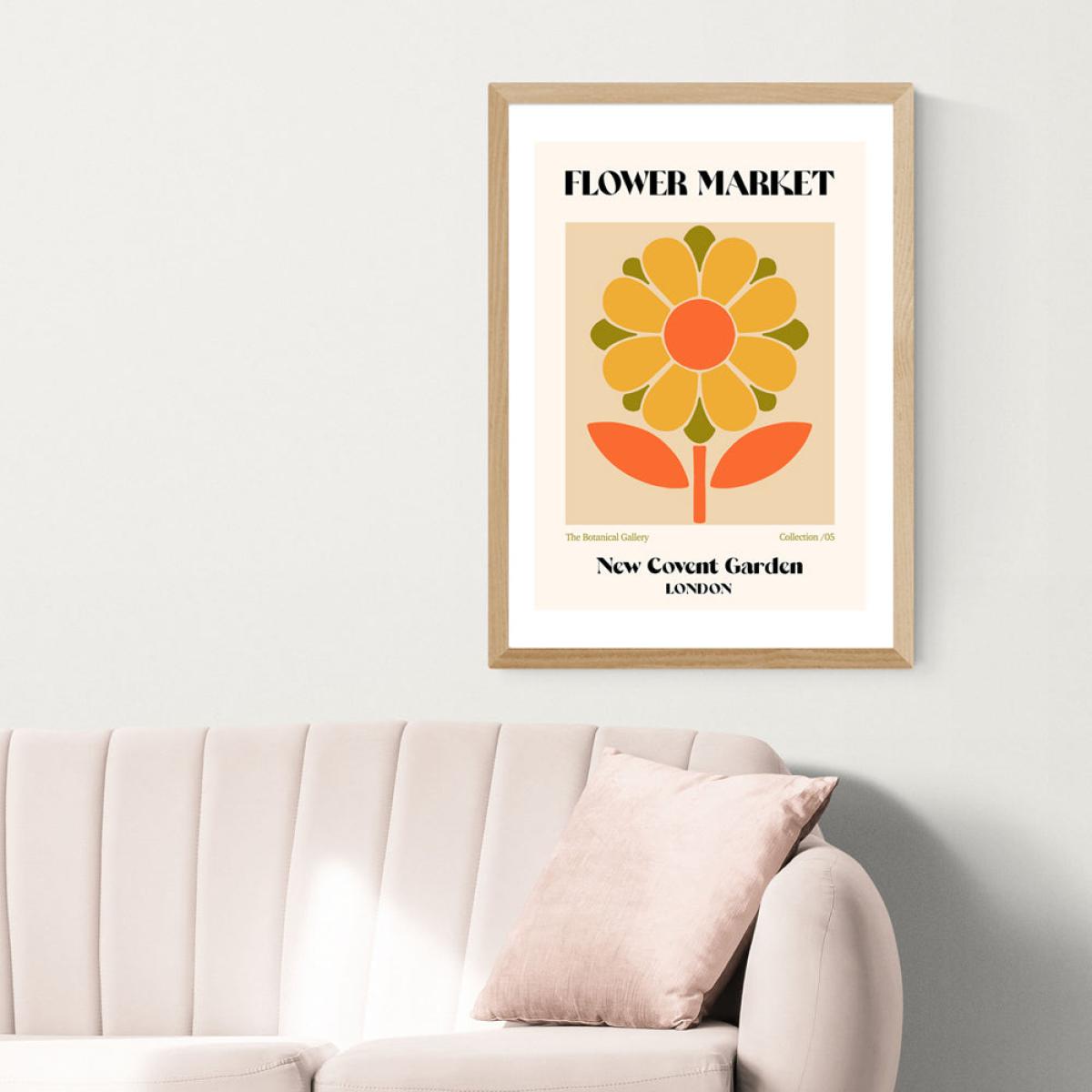 New Convent Garden Flower Market by Luxe Poster Co - A2 Oak Framed Art Print – image 2