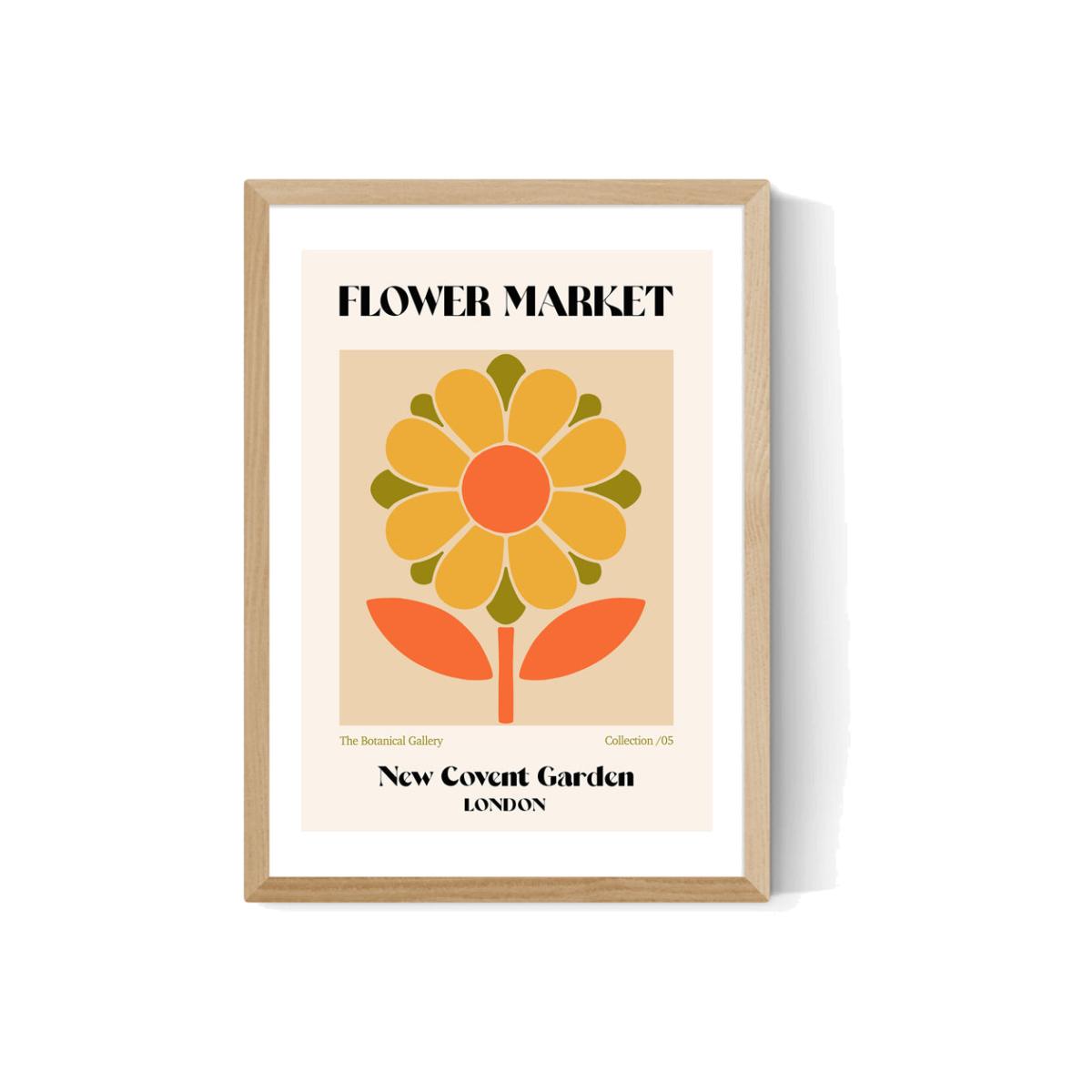 New Convent Garden Flower Market by Luxe Poster Co - A2 Oak Framed Art Print – image 1