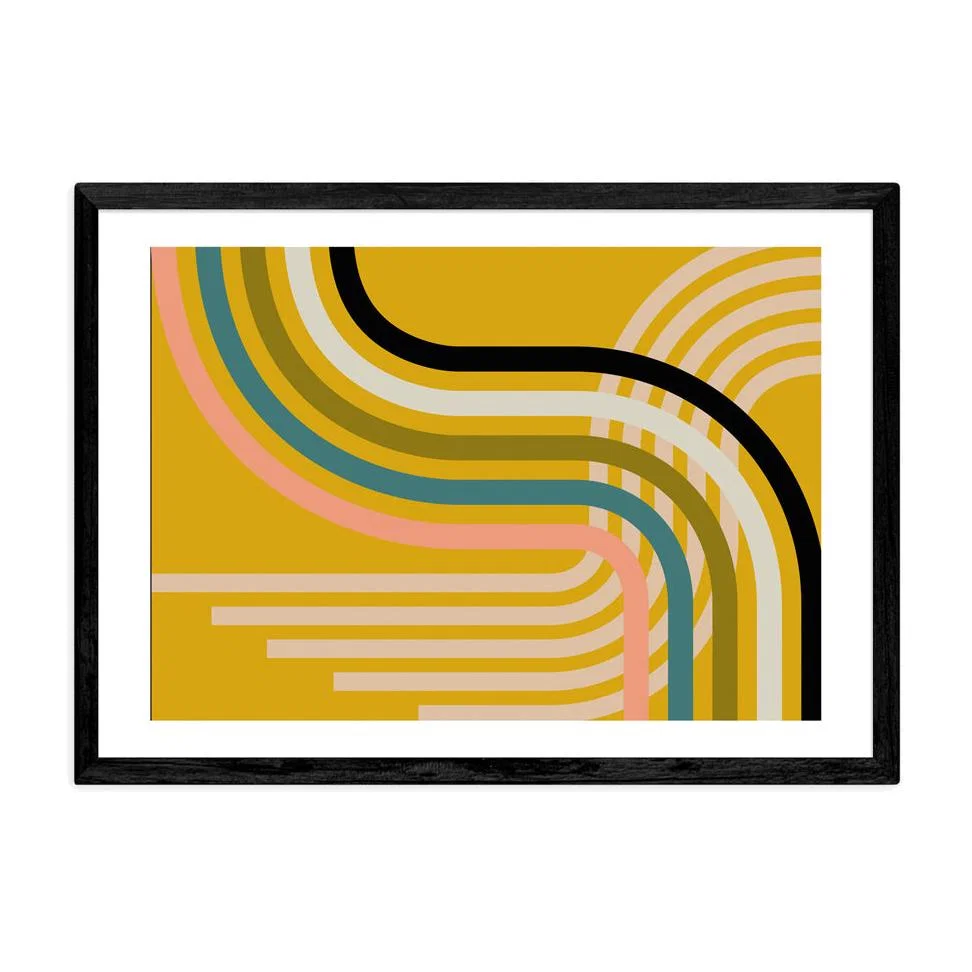 Mid- Century Curve by Ana Rut Bre - A3 Black Framed Art Print – image 1