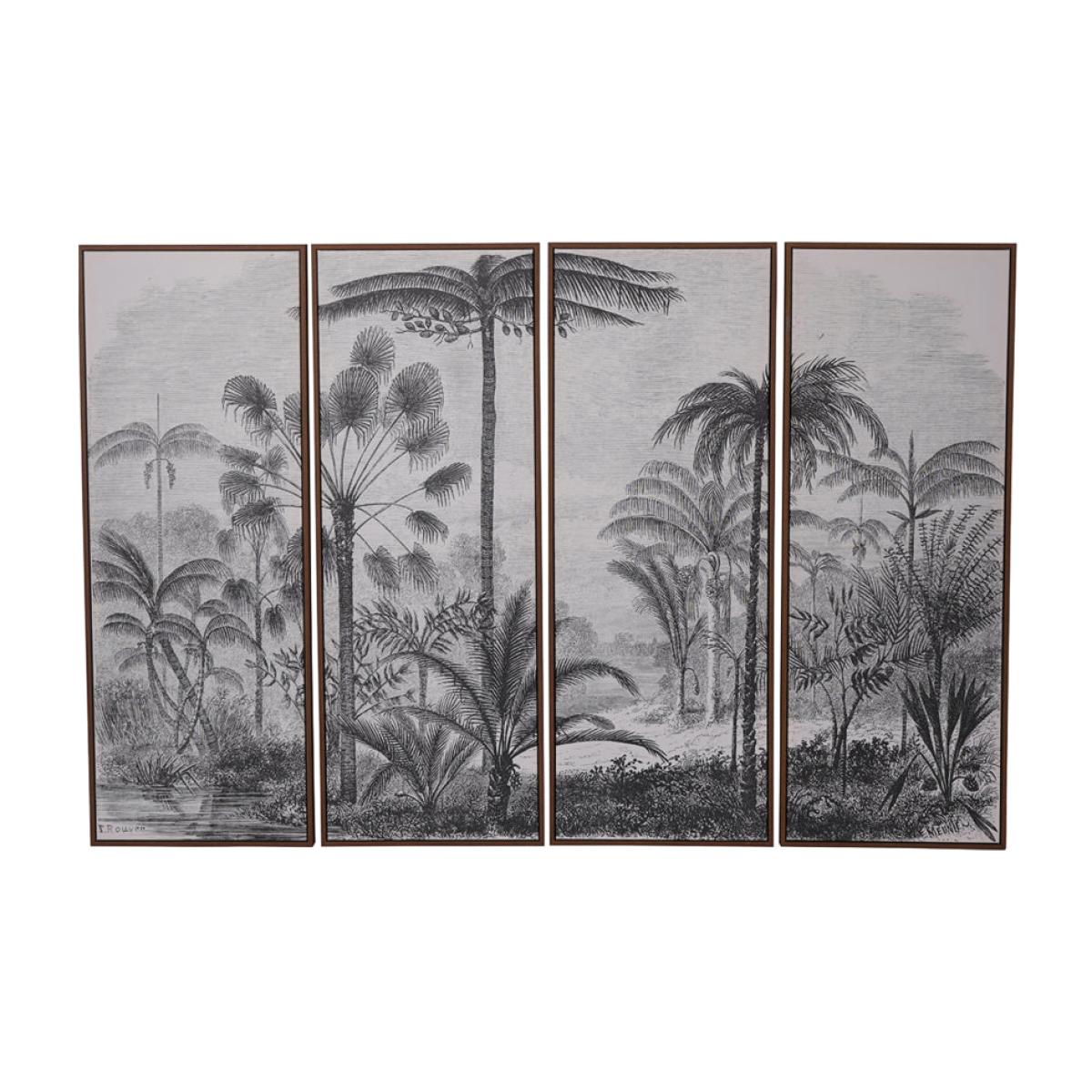 Libra Interiors Palm Tree Set of 4 Framed Canvas – image 1