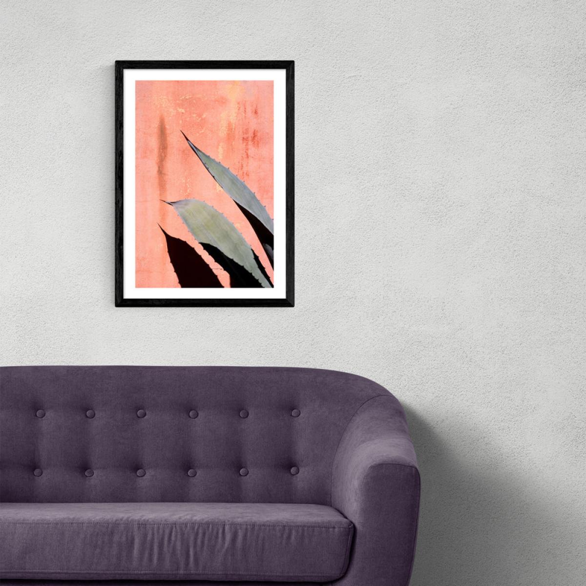 Peach Cactus by Honeymoon Hotel - A3 Black Framed Art Print – image 2