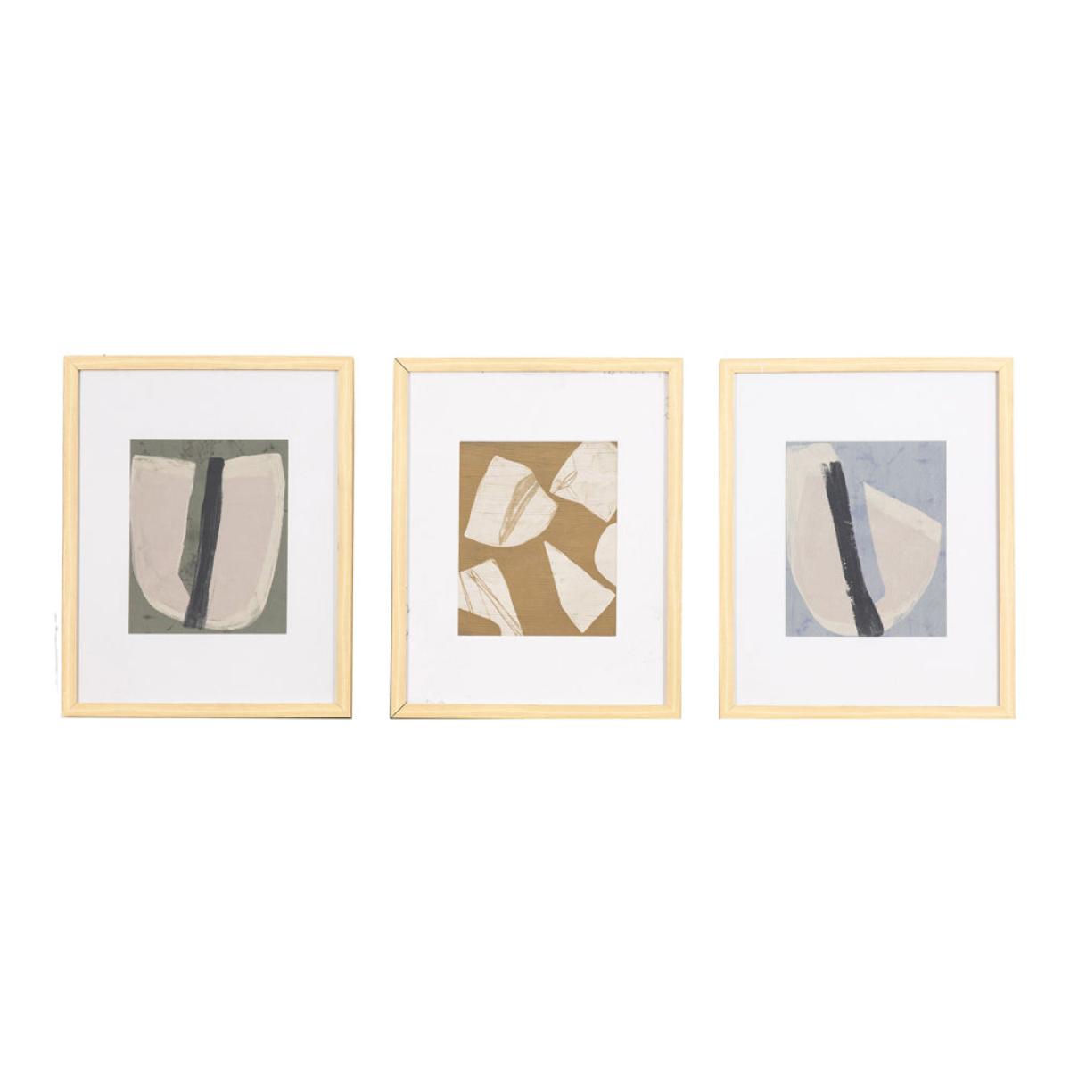 Gallery Interiors Set of 3 Pimento Textured Abstract Wall Art Multicoloured – image 2
