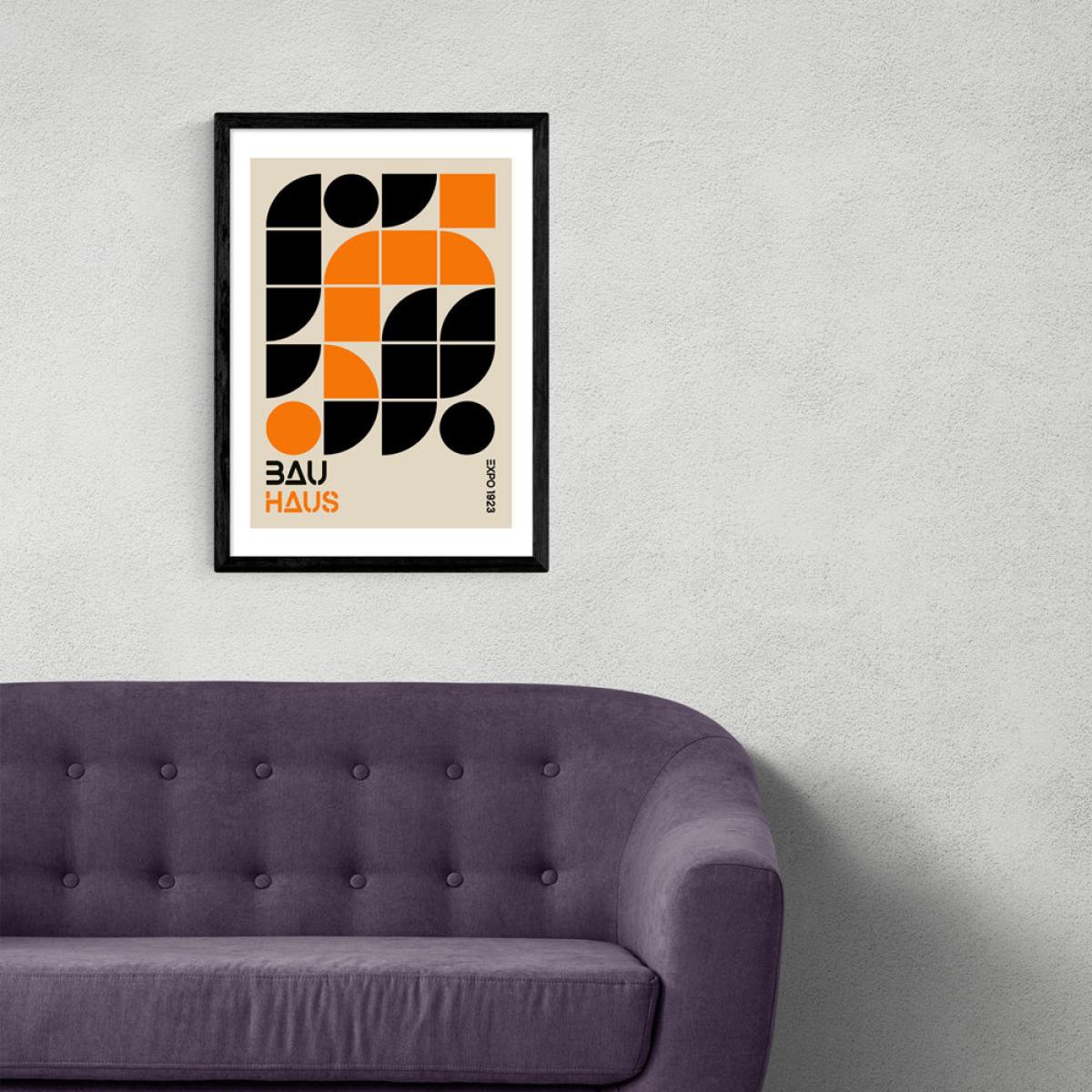 Orange And Black Geometric by Luxe Poster Co - A3 Black Framed Art Print – image 2