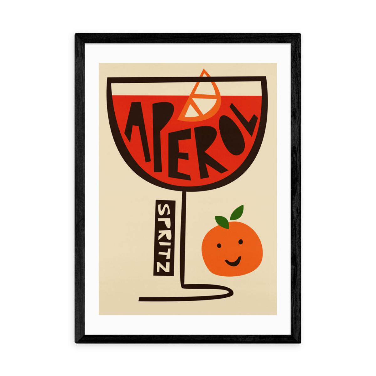 Aperol Spritz by Fox and Velvet - A3 Black Framed Art Print – image 2