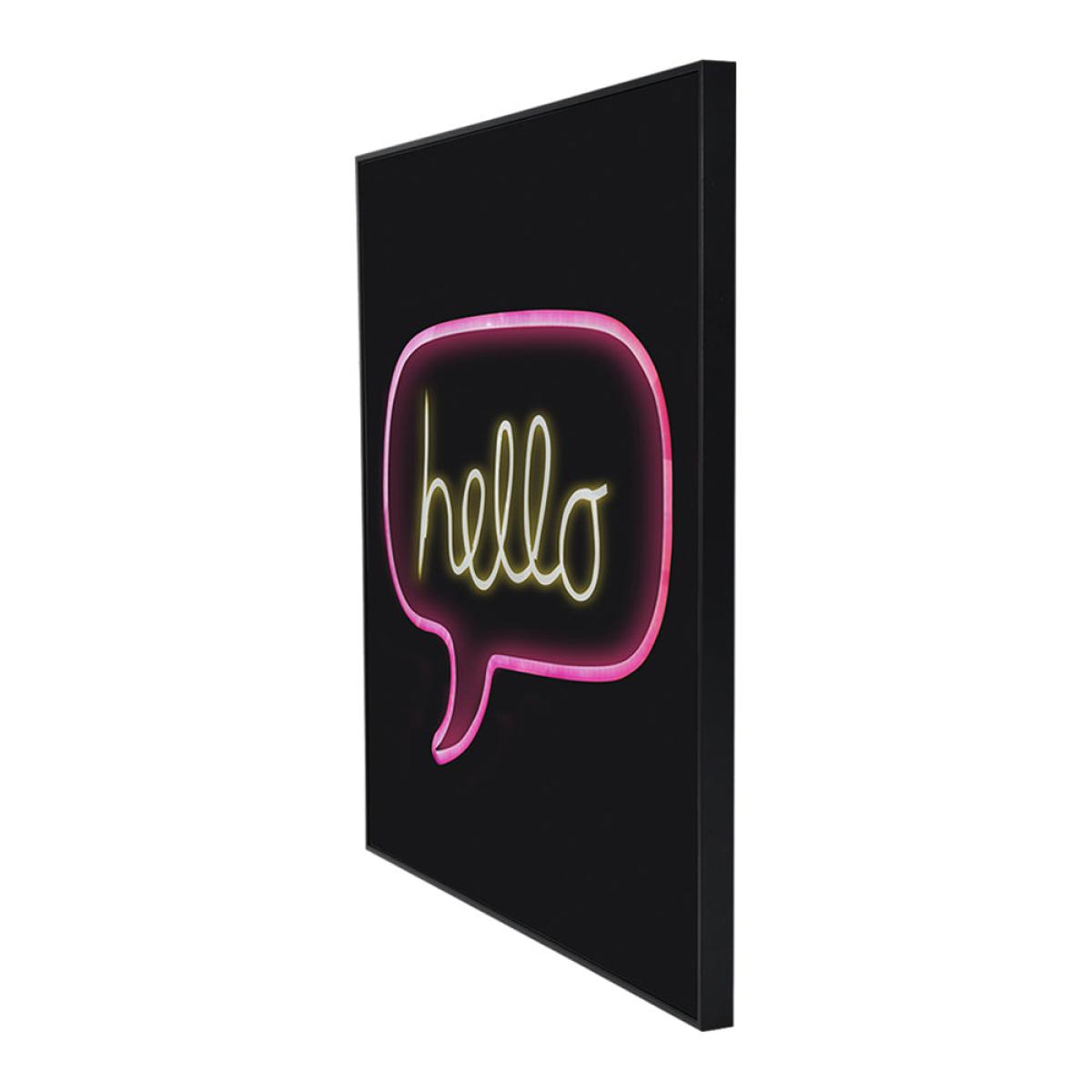 Libra Neon Look Hello Glass Wall Art – image 2