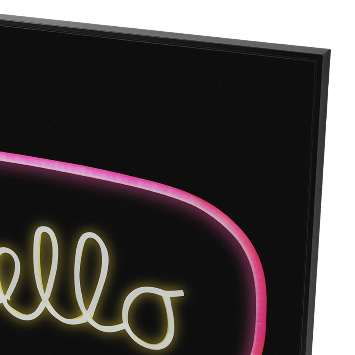 Libra Neon Look Hello Glass Wall Art – image 4