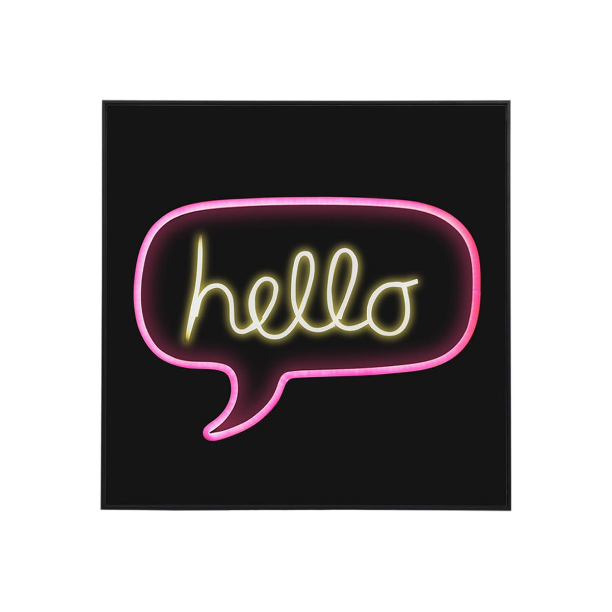 Libra Neon Look Hello Glass Wall Art – image 1