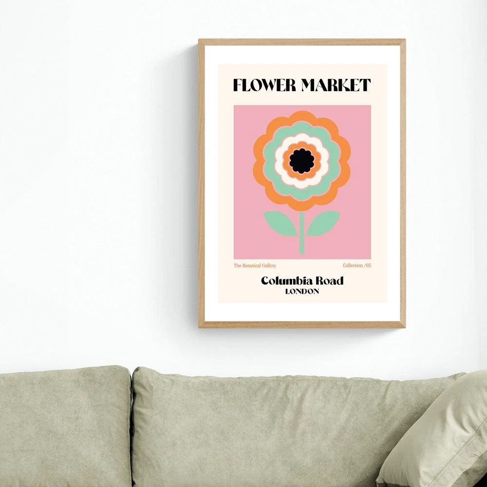 Columbia Road Flower Market by Luxe Poster Co by Luxe Poster Co - A1 Oak Framed Art Print – image 2