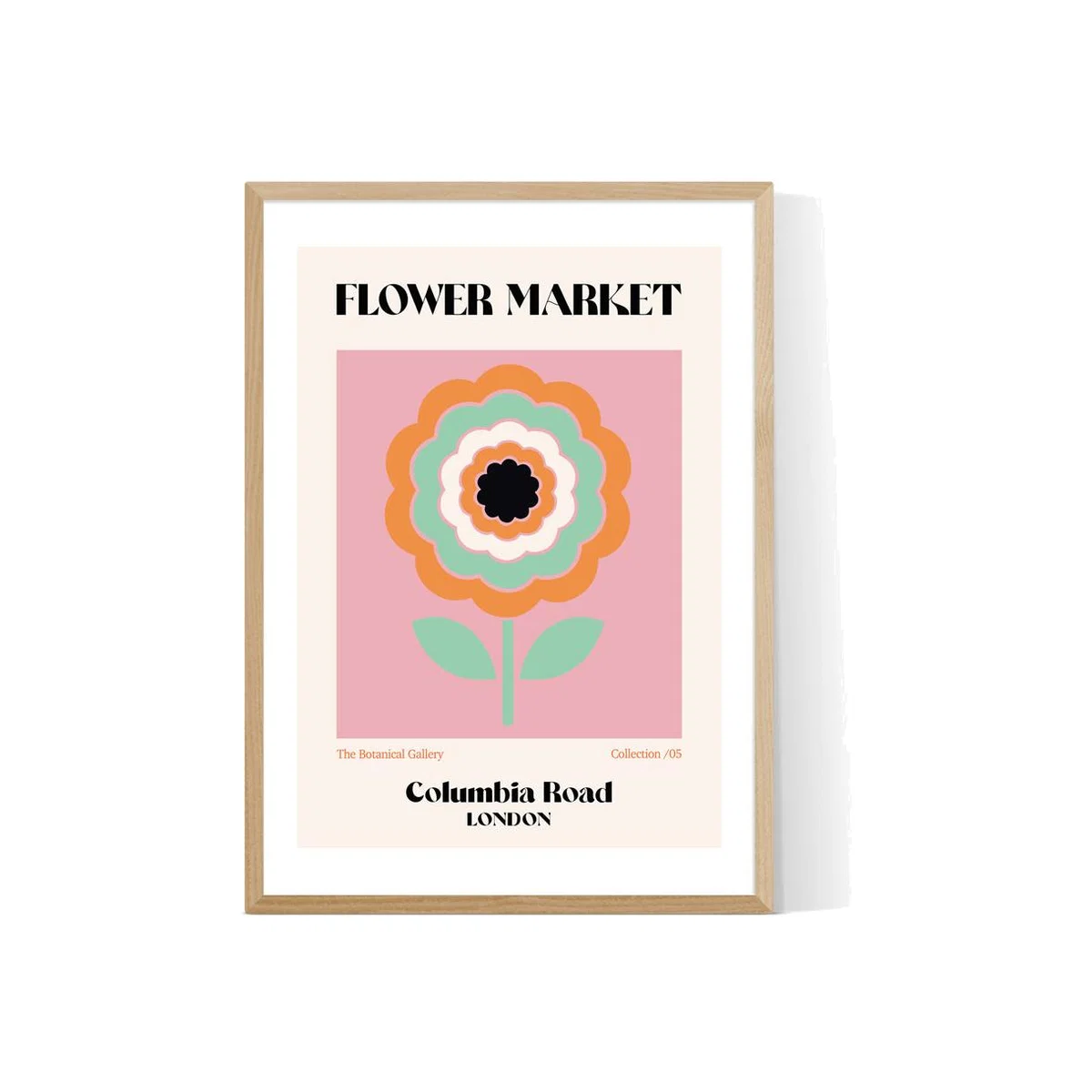 Columbia Road Flower Market by Luxe Poster Co by Luxe Poster Co - A1 Oak Framed Art Print – image 1