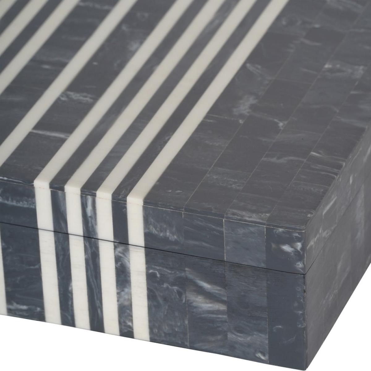 Libra Interiors Peebles Grey and White Storage Box with Lid – image 3