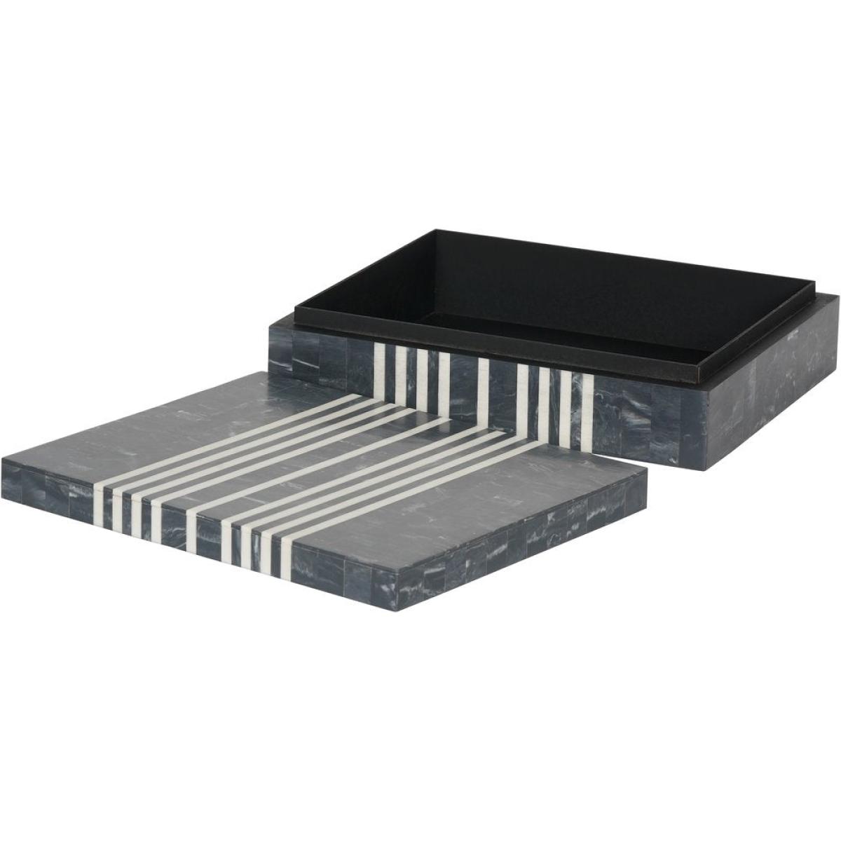 Libra Interiors Peebles Grey and White Storage Box with Lid – image 4