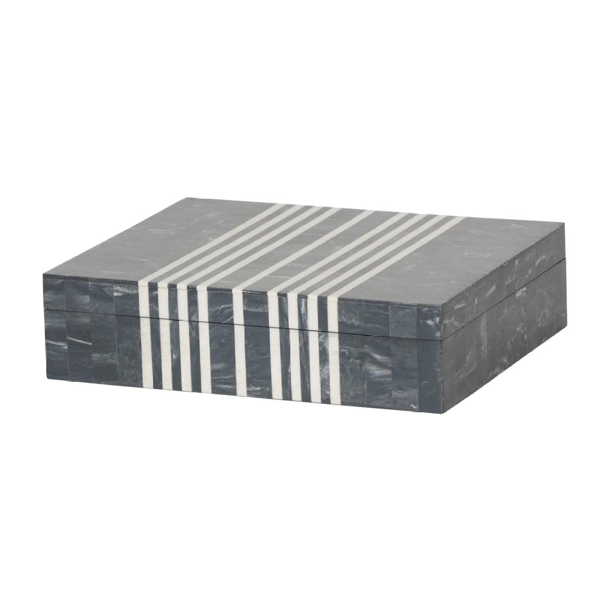 Libra Interiors Peebles Grey and White Storage Box with Lid – image 1