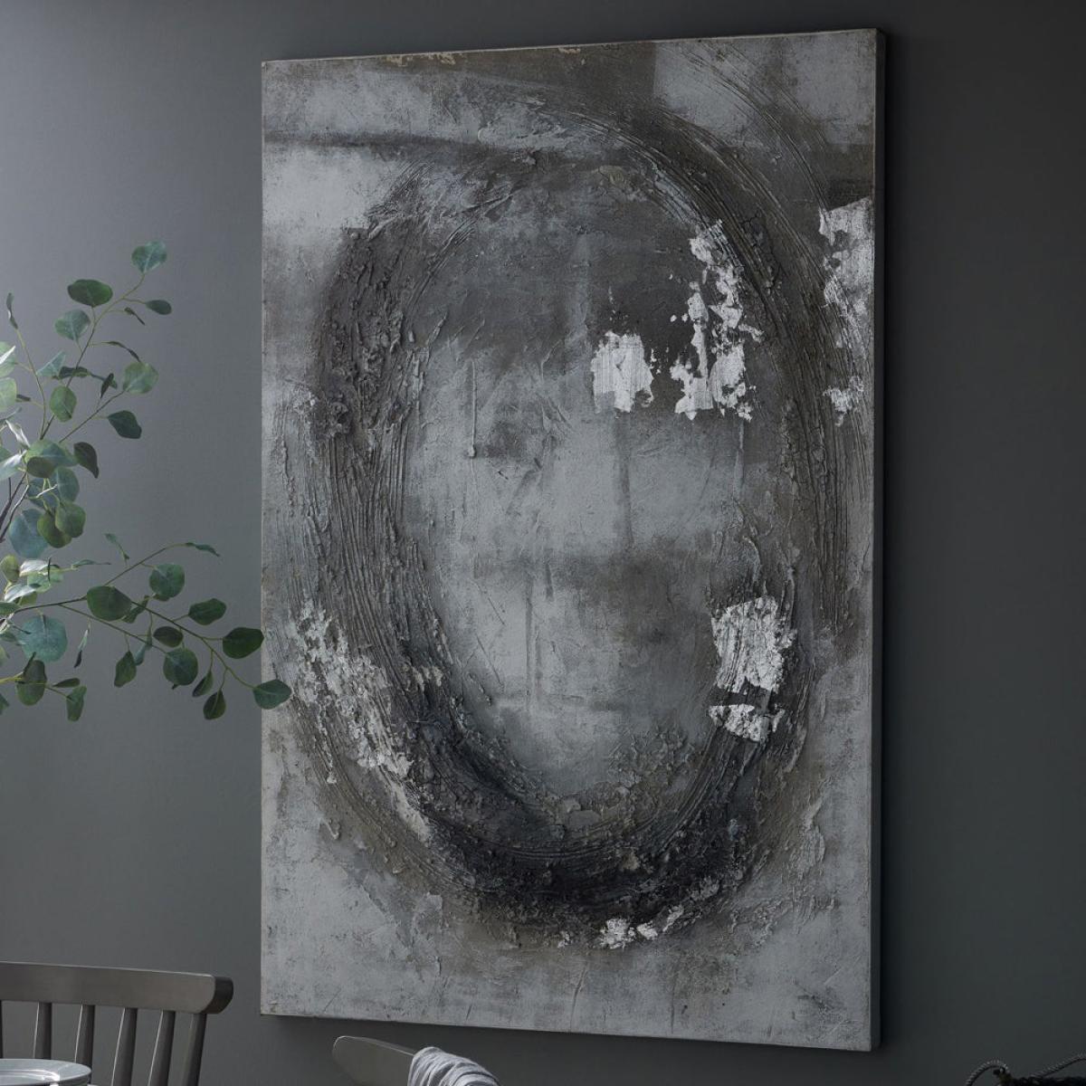 Hill Interiors Cortina Hand Painted Canvas in Silver & Grey – image 4