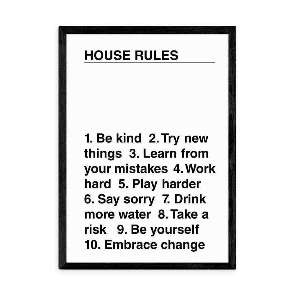 House Rules by The Native State - A3 Black Framed Art Print – image 2