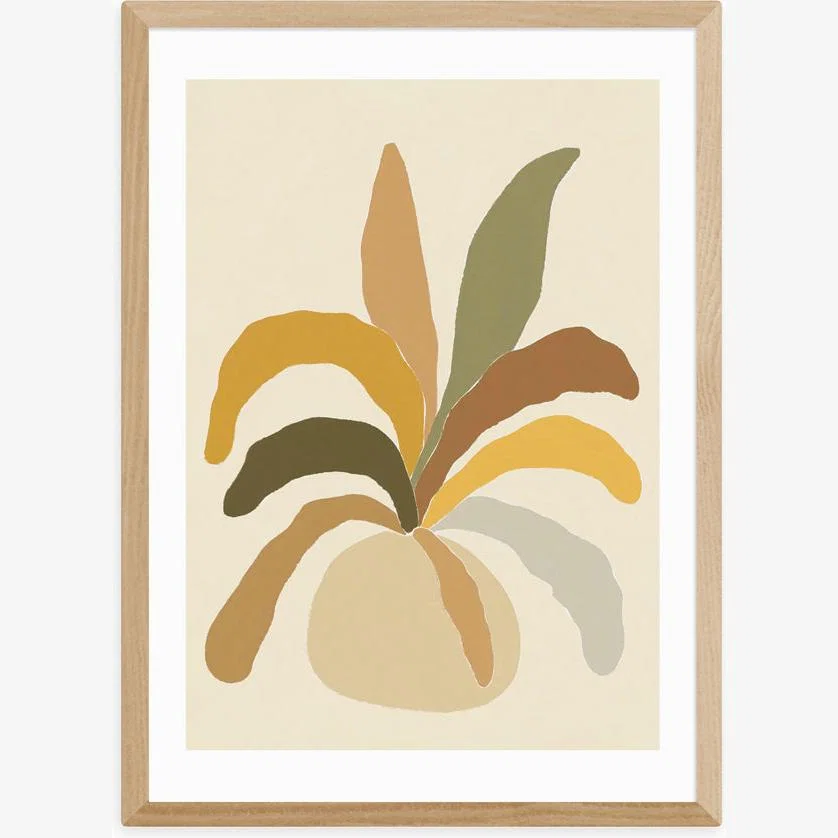 Pastel Plant by Alisa Galitsyna - A3 Oak Framed Art Print – image 1