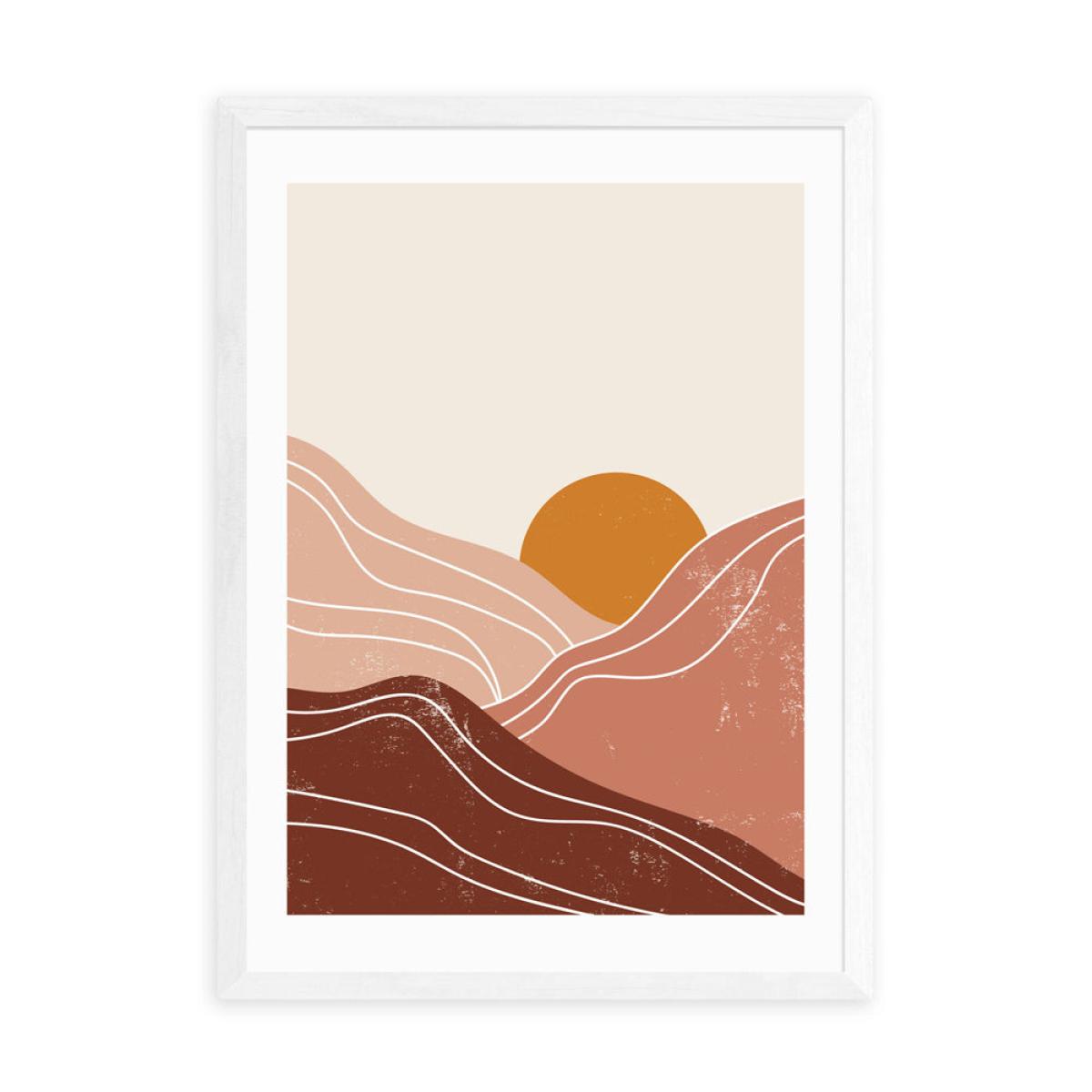 Sunset Landscape by Sundry Society - A3 White Framed Art Print – image 2