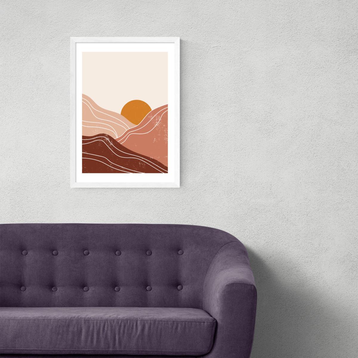 Sunset Landscape by Sundry Society - A3 White Framed Art Print – image 1