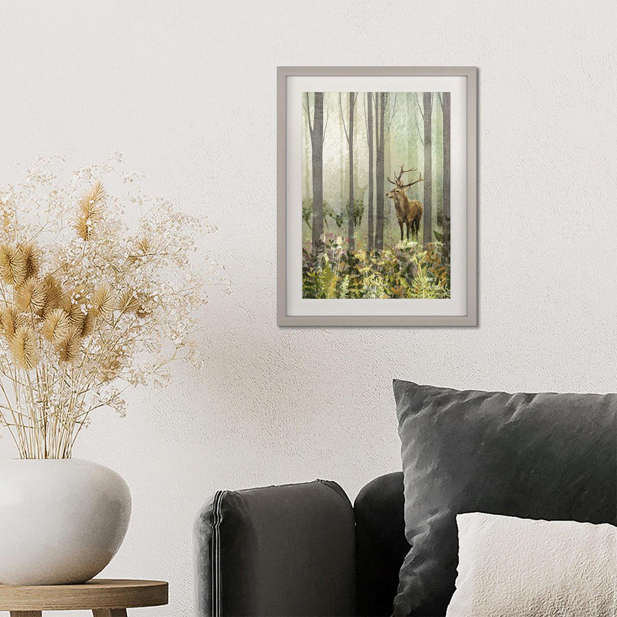 Woodland Stag Framed Canvas – image 2