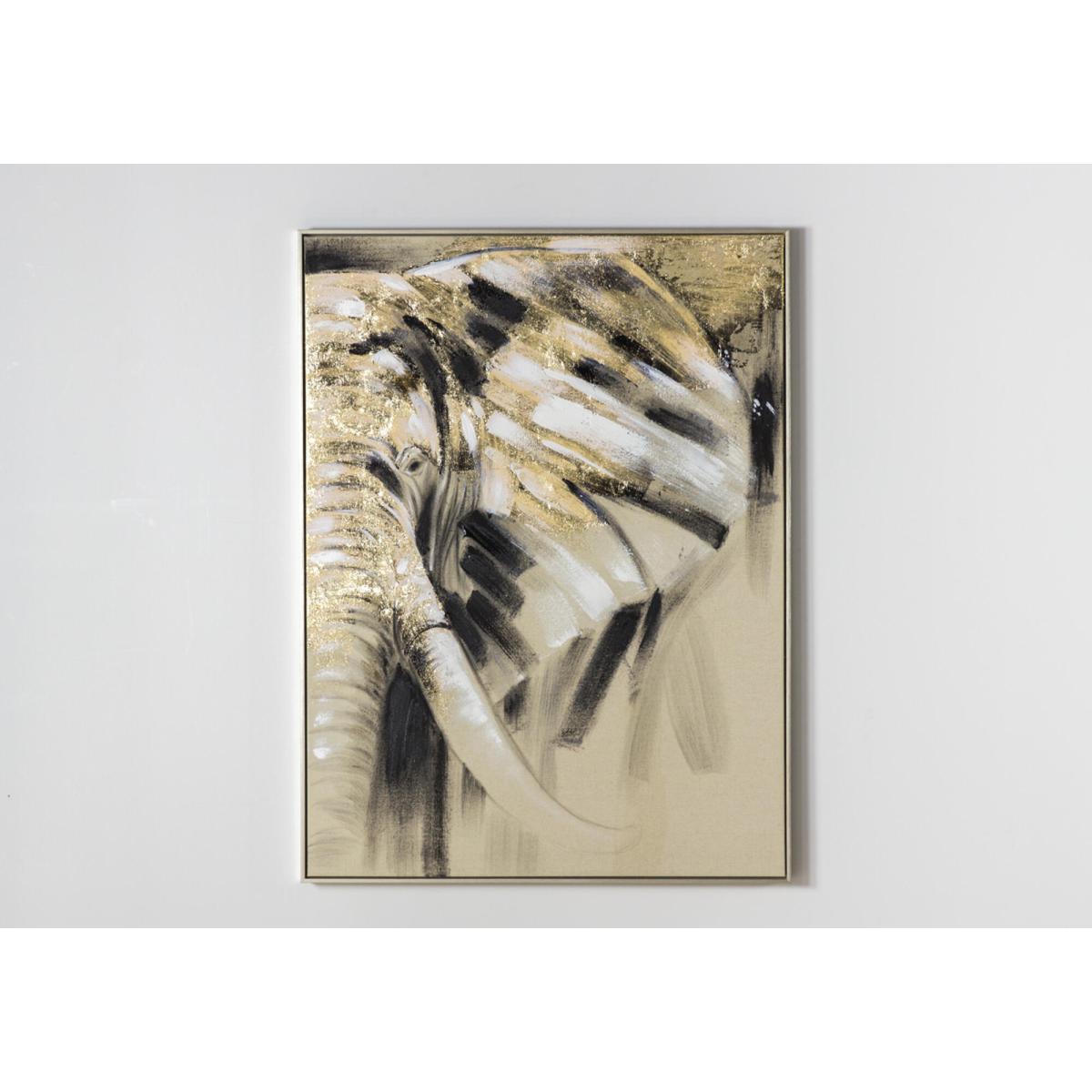 Curious Elephant Abstract Framed Canvas – image 1