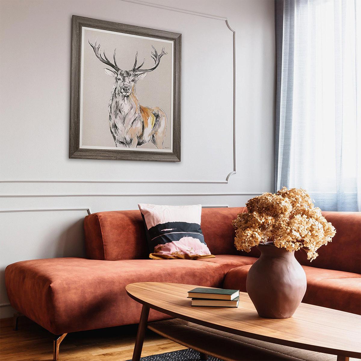 Solitary Stag Framed Canvas Wall Art – image 2