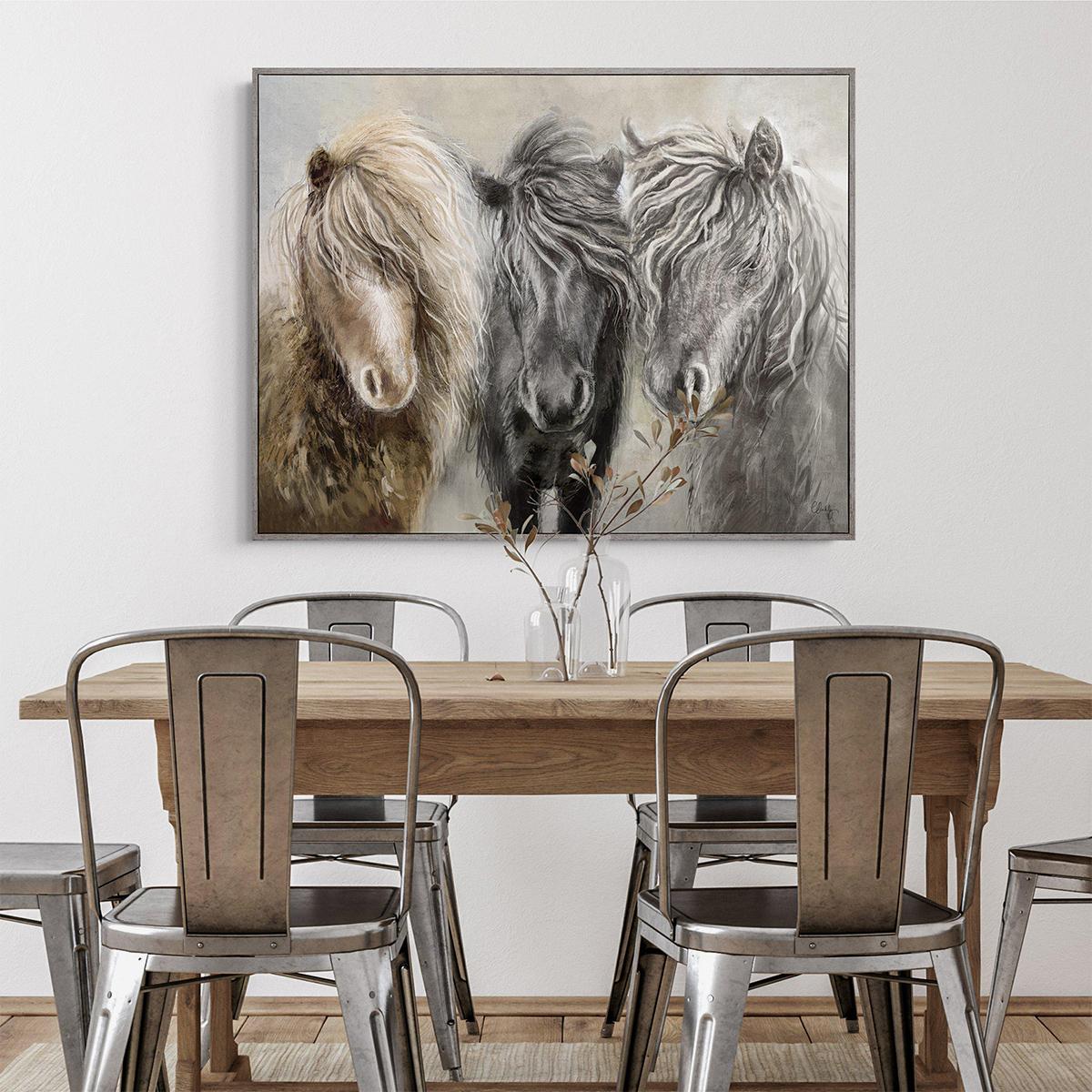 Shetland Ponies Framed Canvas Wall Art – image 2