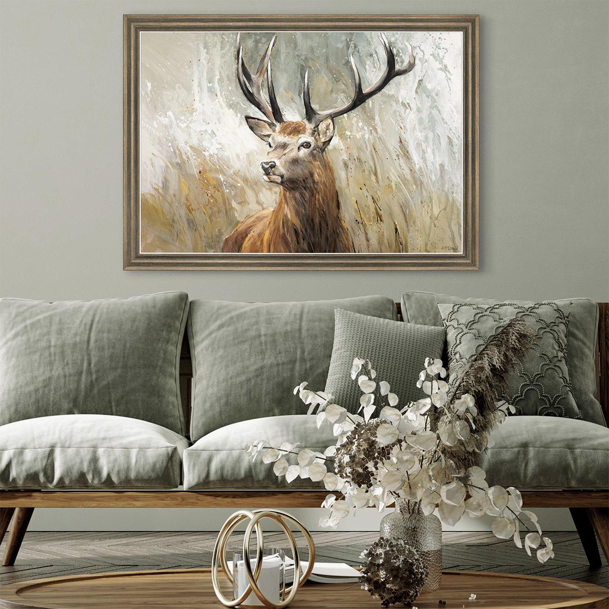 Stately Stag Framed Canvas Wall Art – image 2
